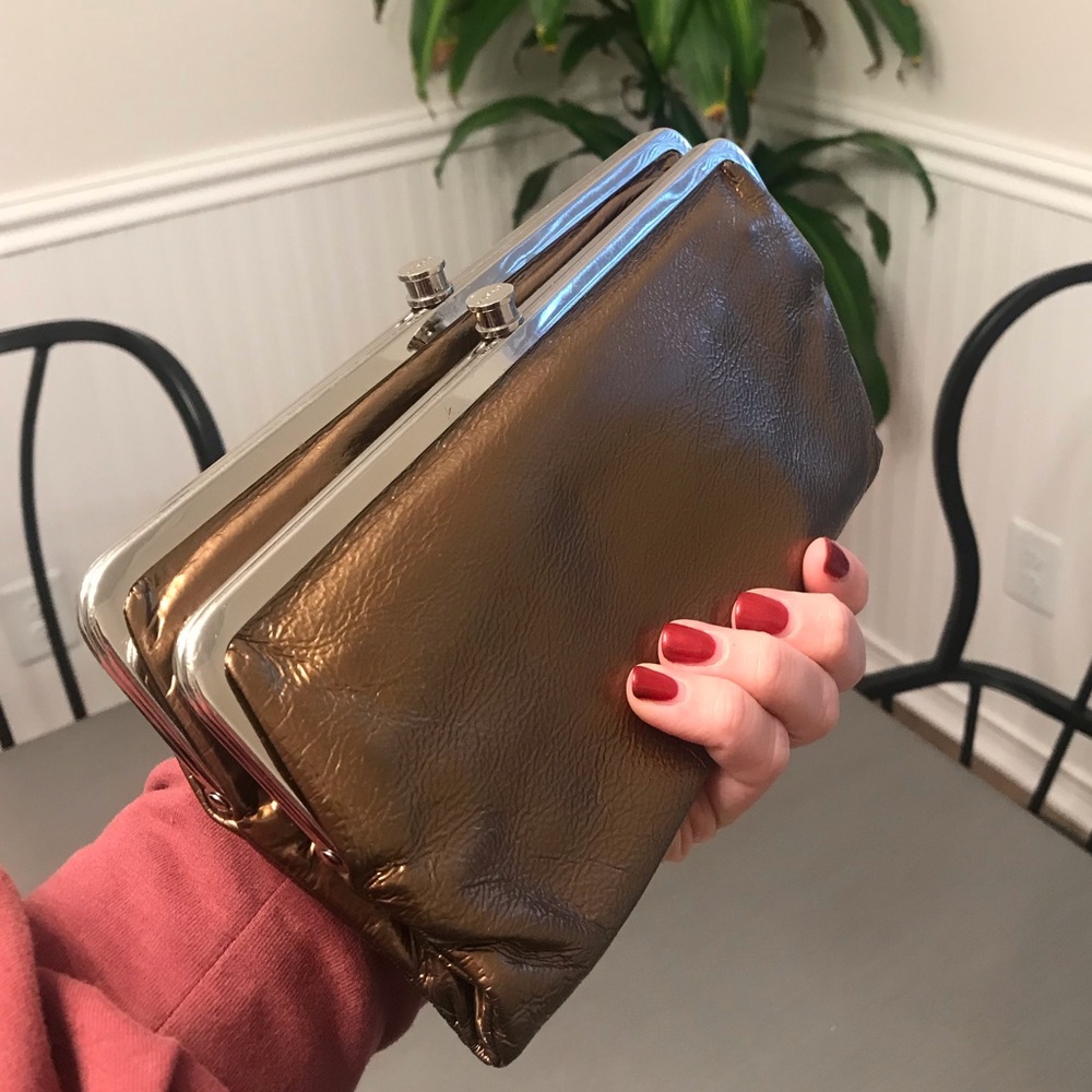 Rare HOBO International Bronze Leather wallet